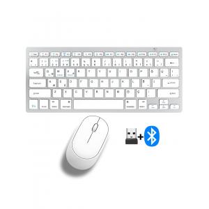 BKB13  Şarj Edilebilir Kablosuz Klavye Mouse Set Bluetooth + USB Alıcı Bağlantı