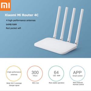 XİAOMİ Mi Home Wifi Router 4C 64MB RAM2.4G 300Mbps Smart Wireless DVB4209CN