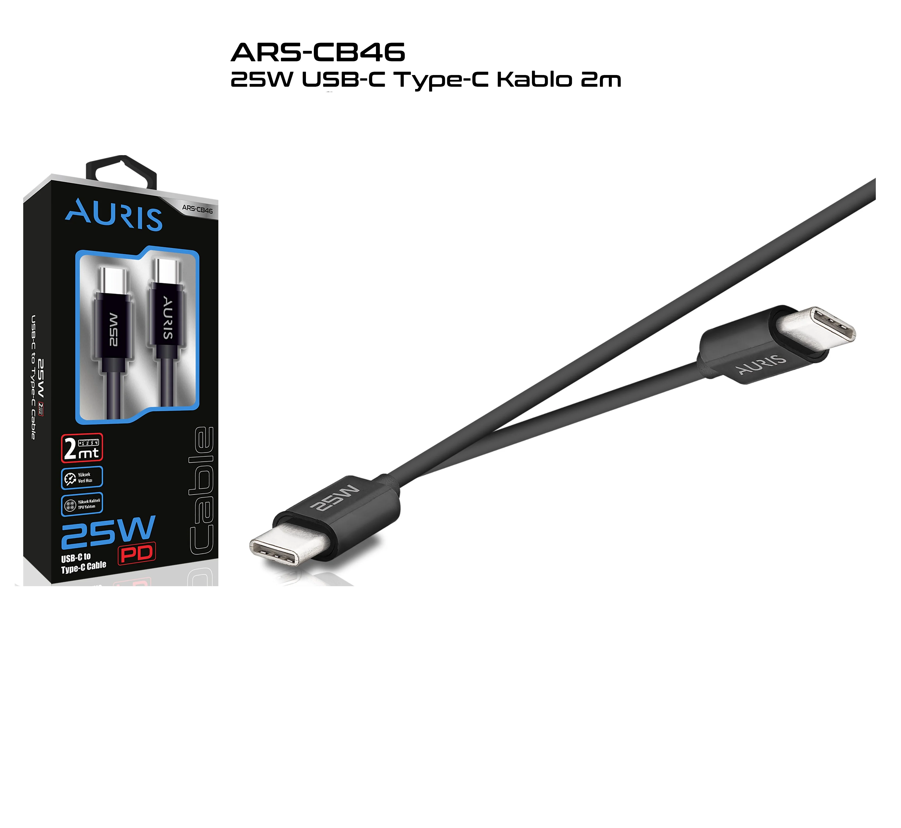 25W 2m TYPE-C to TYPE-C KABLO CB46