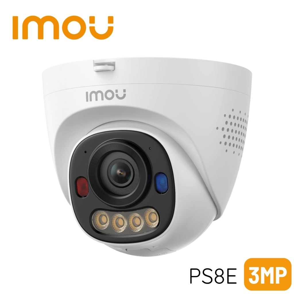 IMOU PS8E 3MP 2.8mm Çift Yönlü Sesli IR 30M Renkli IP66 Turret IP POE Kamera IM-IPC-PS8EP-3V0