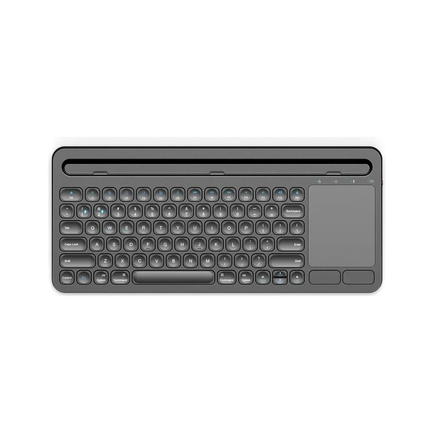 Kablosuz Standlı Şarjlı Bluetooth Touchpad Klavye Siyah BK281