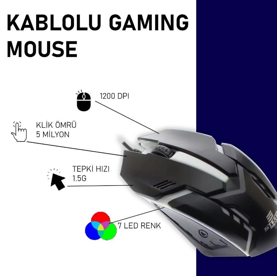 Steep Solid ST-R100 RGB Gaming Oyuncu Mouse