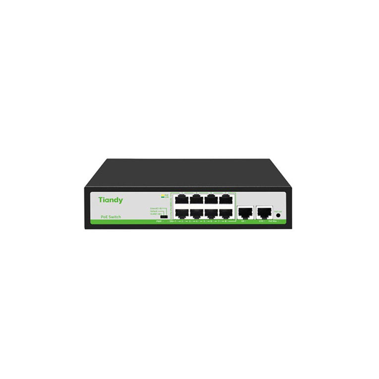 TIANDY TC-P3S010 Spec:H/0820/AT/90 8*100 POE /  2*1 GBPS  UPLINK  90W SWITCH