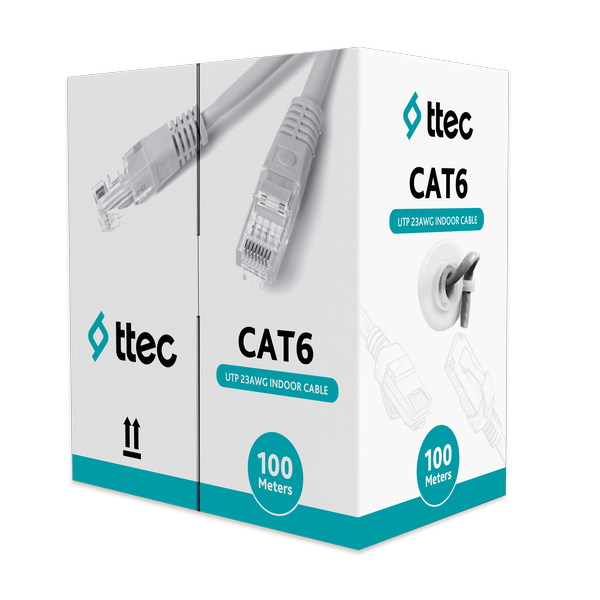 ttec KBL-CAT6-23CCA/IN100G İç Mekan PVC Kablo - 100m Gri (TSS)